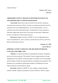 Эпидемия COVID-19. Москва и Московская область. Аналитические расчёты и прогнозы