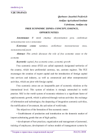 Free economic zones: concept, essence, opportunities