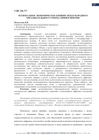 Региональное экономическое влияние международного образовательного туризма: пример венгрии