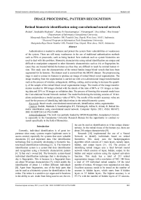 Retinal biometric identification using convolutional neural network