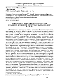 Моделирование влияния параметров кредитно-денежной политики на экономику региона