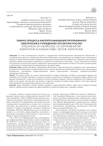 Оценка процесса импортозамещения программного обеспечения в учреждениях госсектора россии