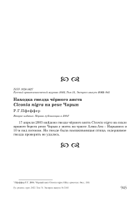 Находка гнезда чёрного аиста Ciconia nigra на реке Чарын