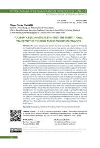 Tourism as geopolitical strategy: the institutional trajectory of tourism public policies in Ecuador