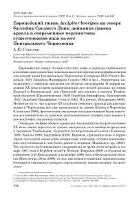 Европейский тювик Accipiter brevipes на севере бассейна Среднего Дона: динамика границ ареала и современные перспективы существования вида на юге Центрального Черноземья