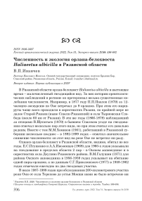 Численность и экология орлана-белохвоста Haliaeetus albicilla в Рязанской области