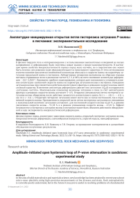 Амплитудно-инициируемая открытая петля гистерезиса затухания р-волны в песчанике: экспериментальное исследование