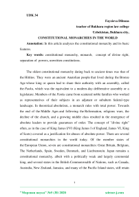 Constitutional monarchies in the world