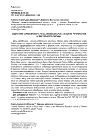 Андрогенез сортов ярового рапса (Brassica napus L.) и оценка регенерантов на фертильность пыльцы