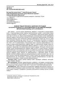 Влияние предшественников, удобрения и пестицидов на распространенность и таксономический состав семенной инфекции мягкой яровой пшеницы сорта Алтайская 75