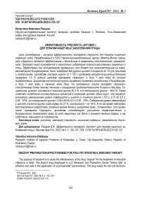 Эффективность препарата "Арговит" для терапии кишечных заболеваний птицы