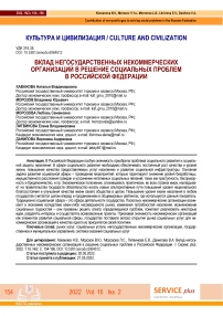 Вклад негосударственных некоммерческих организаций в решение социальных проблем в Российской Федерации