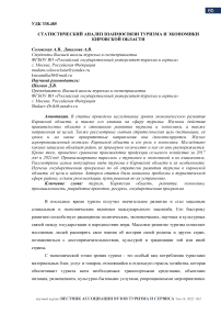 Статистический анализ взаимосвязи туризма и экономики Кировской области