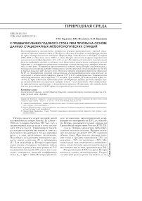 К предвычислению годового стока Печоры на основе данных стационарных метеорологических станций