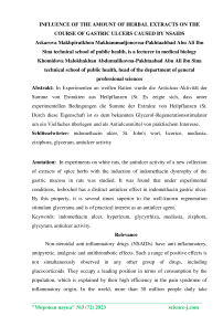 Influence of the amount of herbal extracts on the course of gastric ulcers caused by NSAIDS