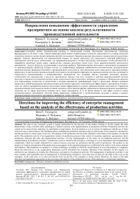 Направления повышения эффективности управления предприятием на основе анализа результативности производственной деятельности