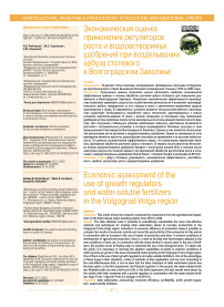 Экономическая оценка применения регуляторов роста и водорастворимых удобрений в Волгоградском Заволжье