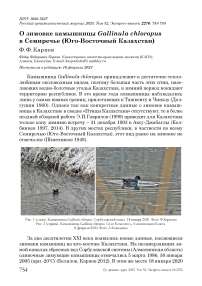 О зимовке камышницы Gallinula chloropus в Семиречье (Юго-Восточный Казахстан)