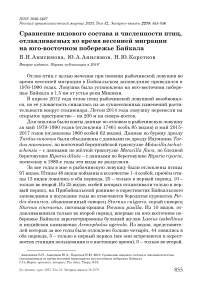 Сравнение видового состава и численности птиц, отлавливаемых во время весенней миграции на юго-восточном побережье Байкала