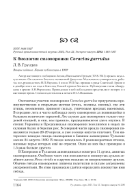 К биологии сизоворонки Coracias garrulus