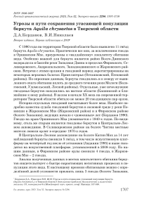 Угрозы и пути сохранения угасающей популяции беркута Aquila chrysaetos в Тверской области