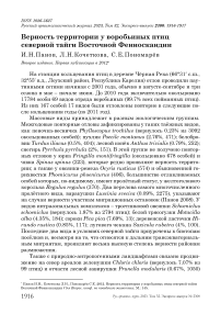 Верность территории у воробьиных птиц северной тайги Восточной Фенноскандии