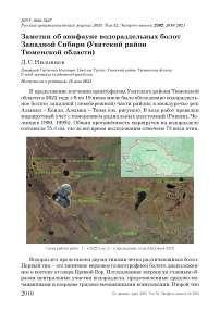 Заметки об авифауне водораздельных болот Западной Сибири (Уватский район Тюменской области)