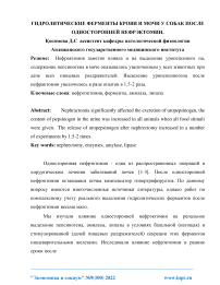 Гидролитические ферменты крови и мочи у собак после односторонней нефрэктомии