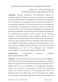 Diagnosis and treatment of adenoiditis in children