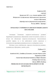 Проблемы устойчивого развития муниципального образования