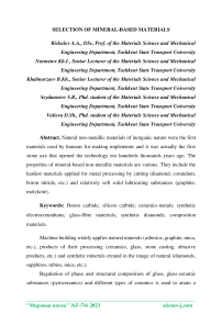 Selection of mineral-based materials