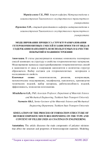 Моделирование процесса структурoобразования гетерокомпозитных смесей в зависимости от вида и содержания наполнителя используемых в качестве покрытий в машиностроении