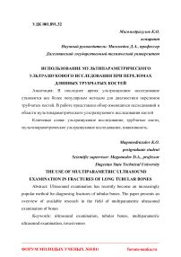 Использование мультипараметрического ультразвукового исследования при переломах длинных трубчатых костей