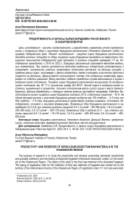 Продуктивность и запасы сырья борщевика рассеченного в Хабаровском крае