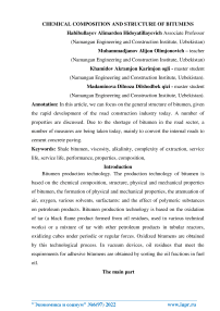 Chemical composition and structure of bitumens