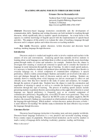 Teaching speaking for IELTS through discourse
