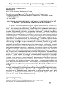 Значение дополнительных образовательных траекторий в профессиональной ориентации молодежи