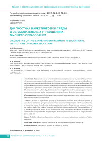 Диагностика маркетинговой среды в образовательных учреждениях высшего образования