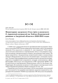 Мониторинг даурского Grus vipio и японского G. japonensis журавлей на Зейско-Буреинской равнине в Амурской области в 2020-2023 годах