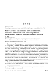 Многолетние изменения населения птиц долинно-балочной сети малого речного бассейна на востоке Владимирского Ополья