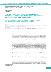 Инфраструктурная поддержка социально ориентированных некоммерческих организаций в России: теоретический аспект