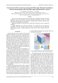 Current state of the research on optoacoustic fiber-optic ultrasonic transducers based on thermoelastic effect and fiber-optic interferometric receivers