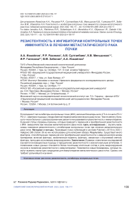 Резистентность к ингибиторам контрольных точек иммунитета в лечении метастатического рака почки