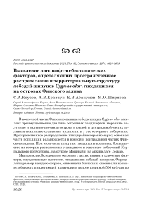 Выявление ландшафтно-биотопических факторов, определяющих пространственное распределение и территориальную структуру лебедей-шипунов Cygnus olor, гнездящихся на островах Финского залива