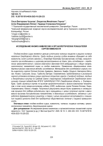 Исследование физико-химических и органолептических показателей сортов жимолости