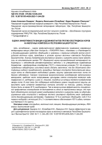 Оценка эффективности вакцин и дезинфектантов против клостридиоза коров на молочных комплексах Республики Башкортостан