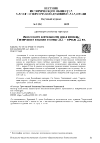 Особенности деятельности школ грамоты Таврической епархии в конце XIX — начале XX вв.