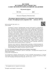 Духовная преемственность в женских монастырях Санкт-Петербургской епархии XIX — начала XX вв.