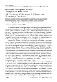 О птицах Кочкорской долины Внутреннего Тянь-Шаня