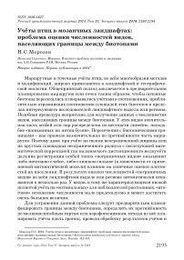 Учёты птиц в мозаичных ландшафтах: проблема оценки численностей видов, населяющих границы между биотопами